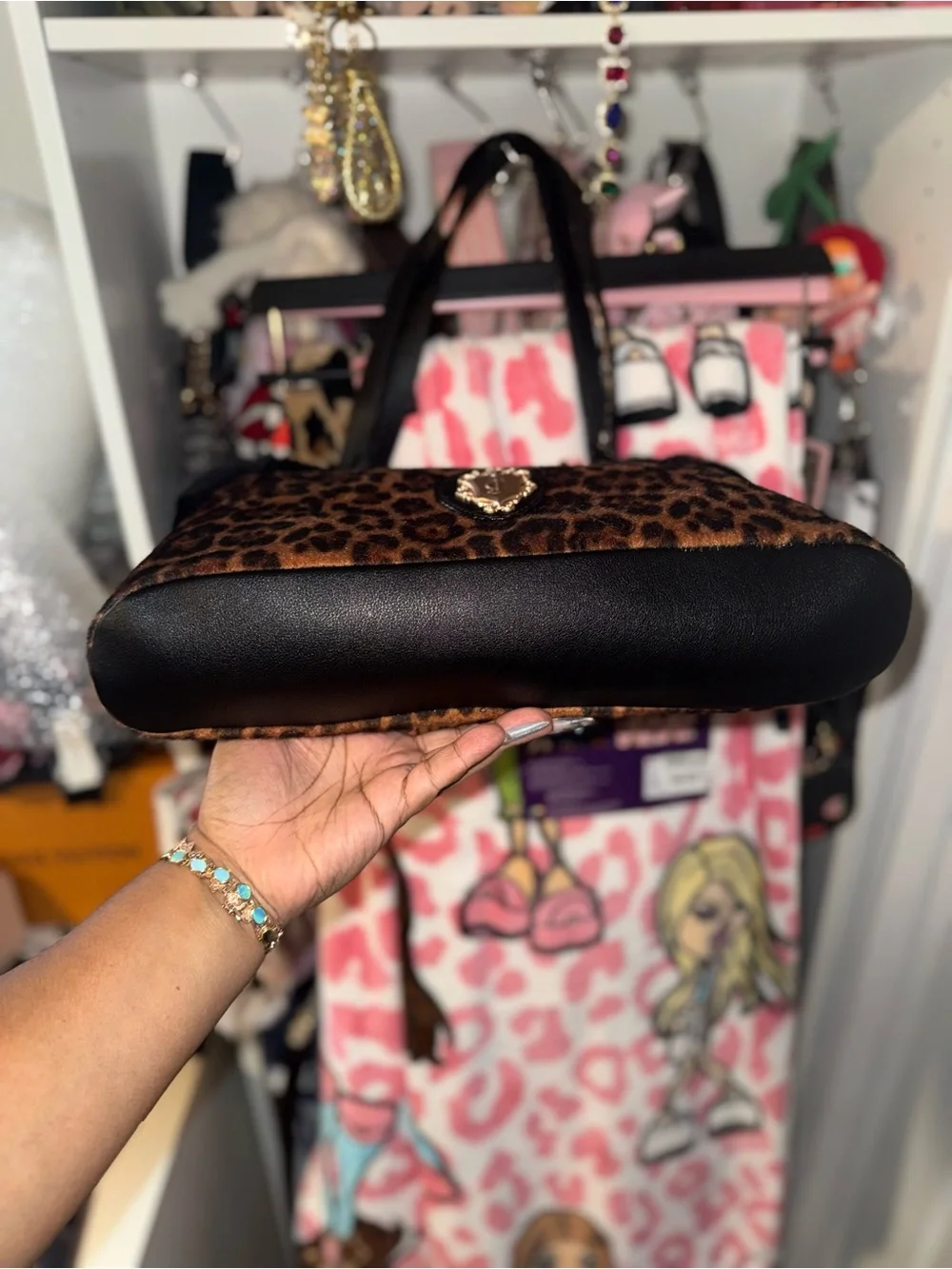 Juicy Couture Juicy Glamour Gang Satchel In Natural Leopard